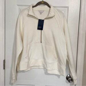 Crown & Ivy Cream Quarter-Zip Sweater